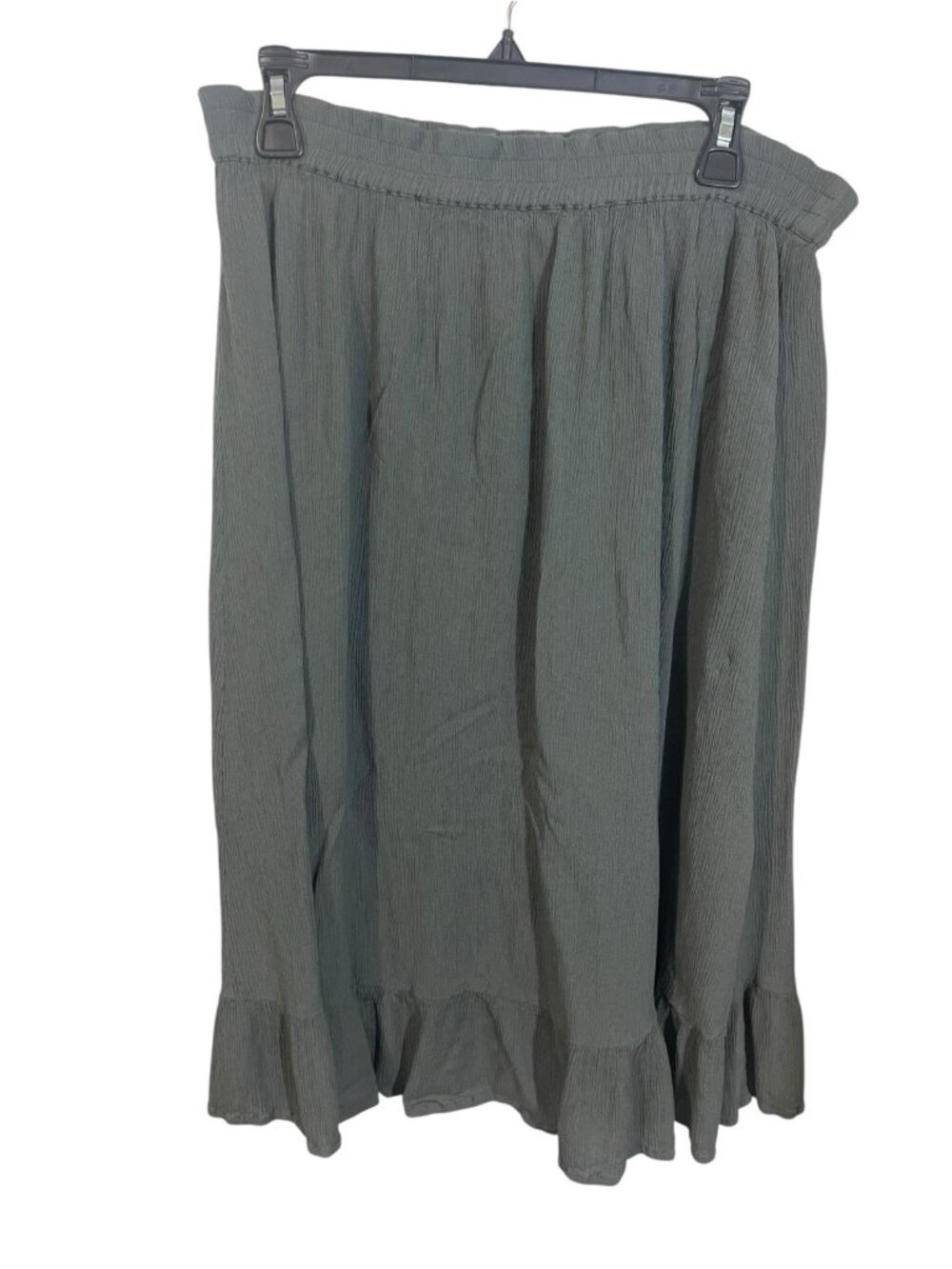 BOBEAU Women's Size Medium Gauzy Midi Skirt in Green-Gray